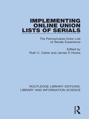 cover image of Implementing Online Union Lists of Serials